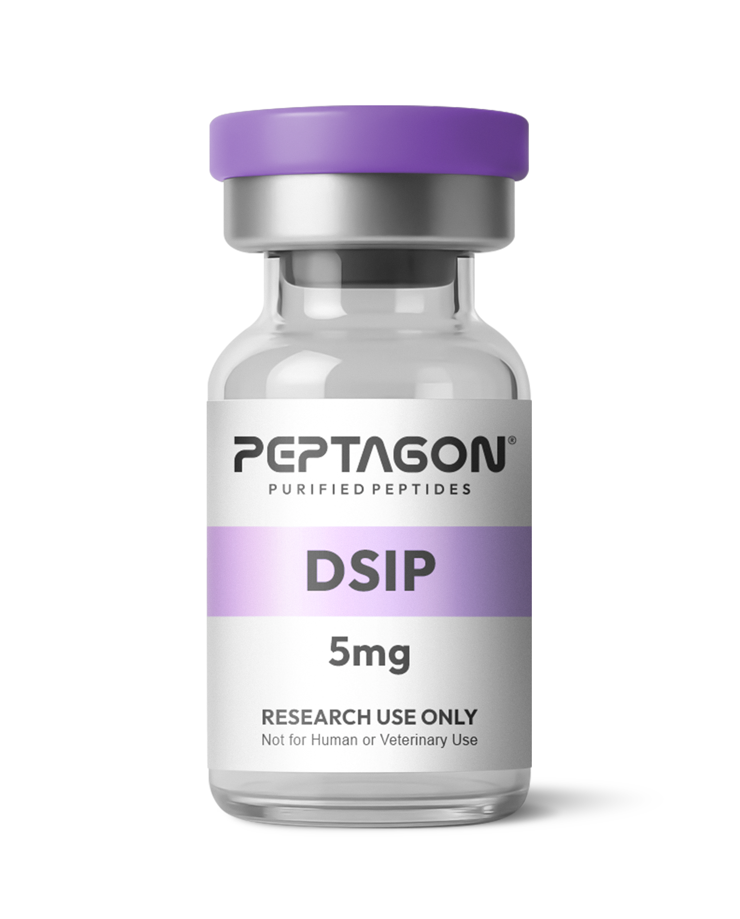 Peptagon DSIP 5mg vial with purple cap and label
